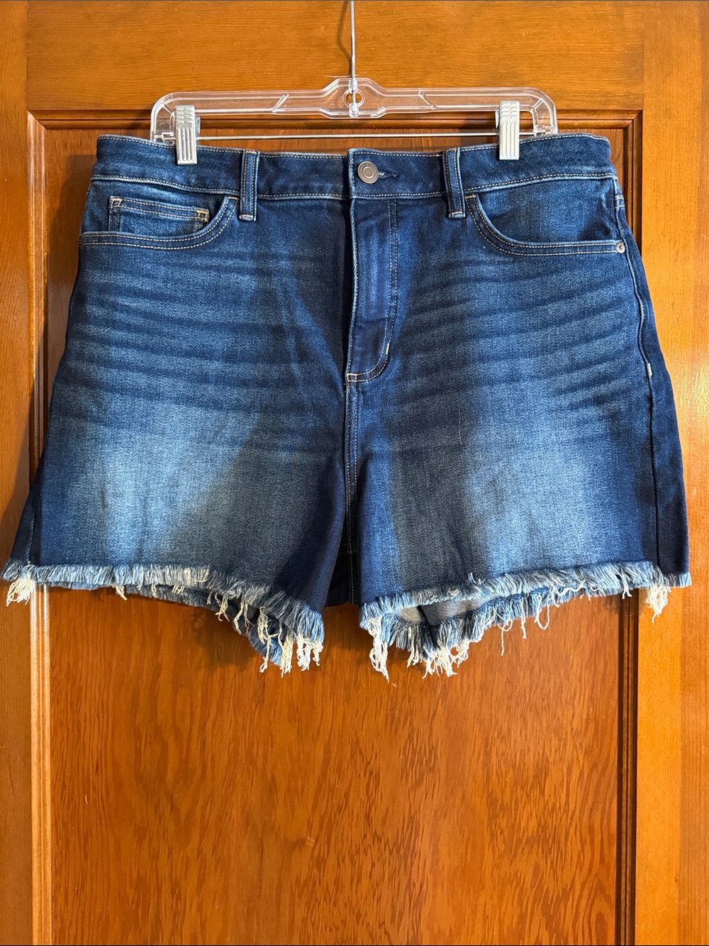 LC Lauren Conrad Indigo Distressed Hem Denim Shorts